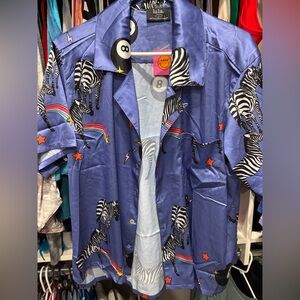 Dressed in lala zebra top rainbow NWT small oversized